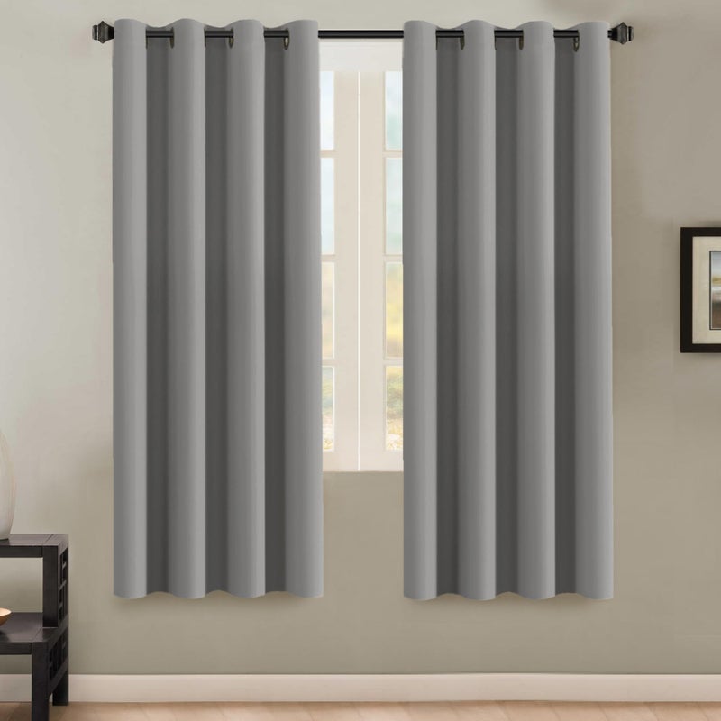 H.VERSAILTEX HVERSAILTEX Insulated Thermal Blackout 72Inch Long Grey Curtain Panels Pair  Nickel Grommet Window Drapes for BedroomLiving Room Dove GraySet of 2 - Image 1