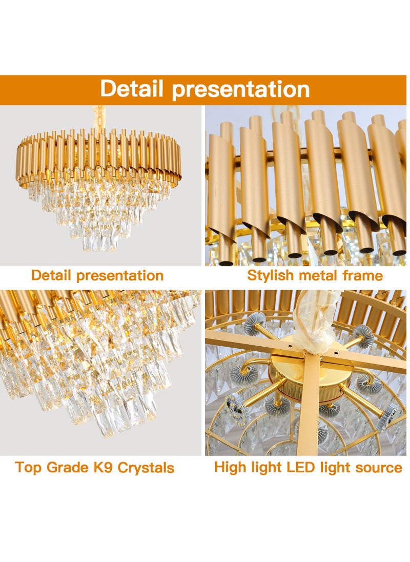 Golden Crystal Chandelier, Elegant Lighting Fixture Round Luminaire, Luxurious Ceiling Light, Bedroom Luxury Light, Modern Crystal Lighting, Golden Pendant, Sparkling Pendant Light - pzsku/ZB93884517B4668B61ECFZ/45/_/1717591585/f8ba5534-0cd0-4e27-8752-aaedf3c8f617