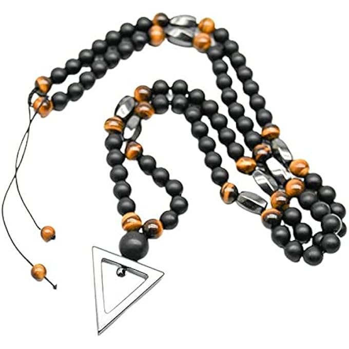 rayihni Sensational Hematite Tiger Eye Stone Necklace For Men - Image 1