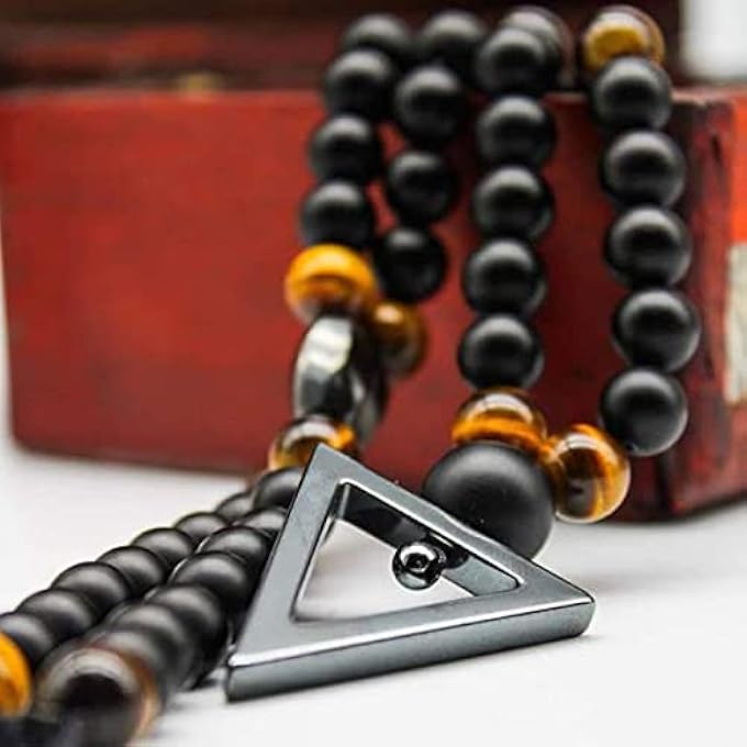 rayihni Sensational Hematite Tiger Eye Stone Necklace For Men - Image 2