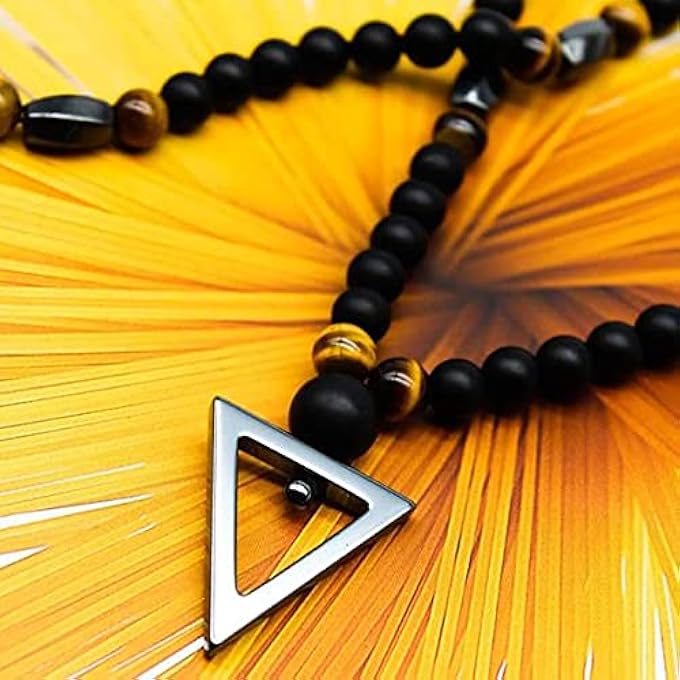 rayihni Sensational Hematite Tiger Eye Stone Necklace For Men - Image 4