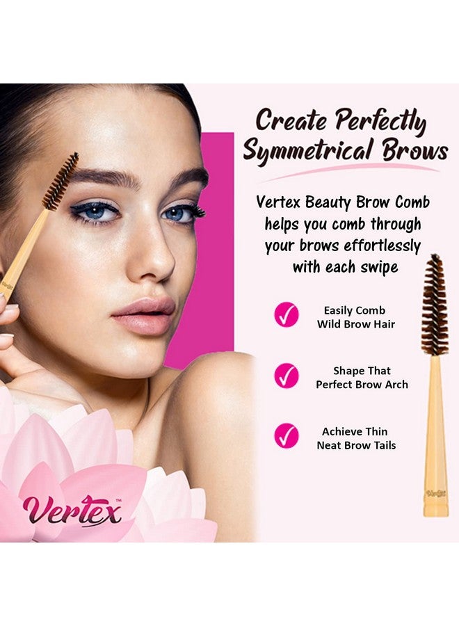 VERTEX فرشاة حواجب مع مشط لتوزيع البرايمر للحواجب، فرشاة رفيعة بزاوية صغيرة لرموش أطول - Image 2