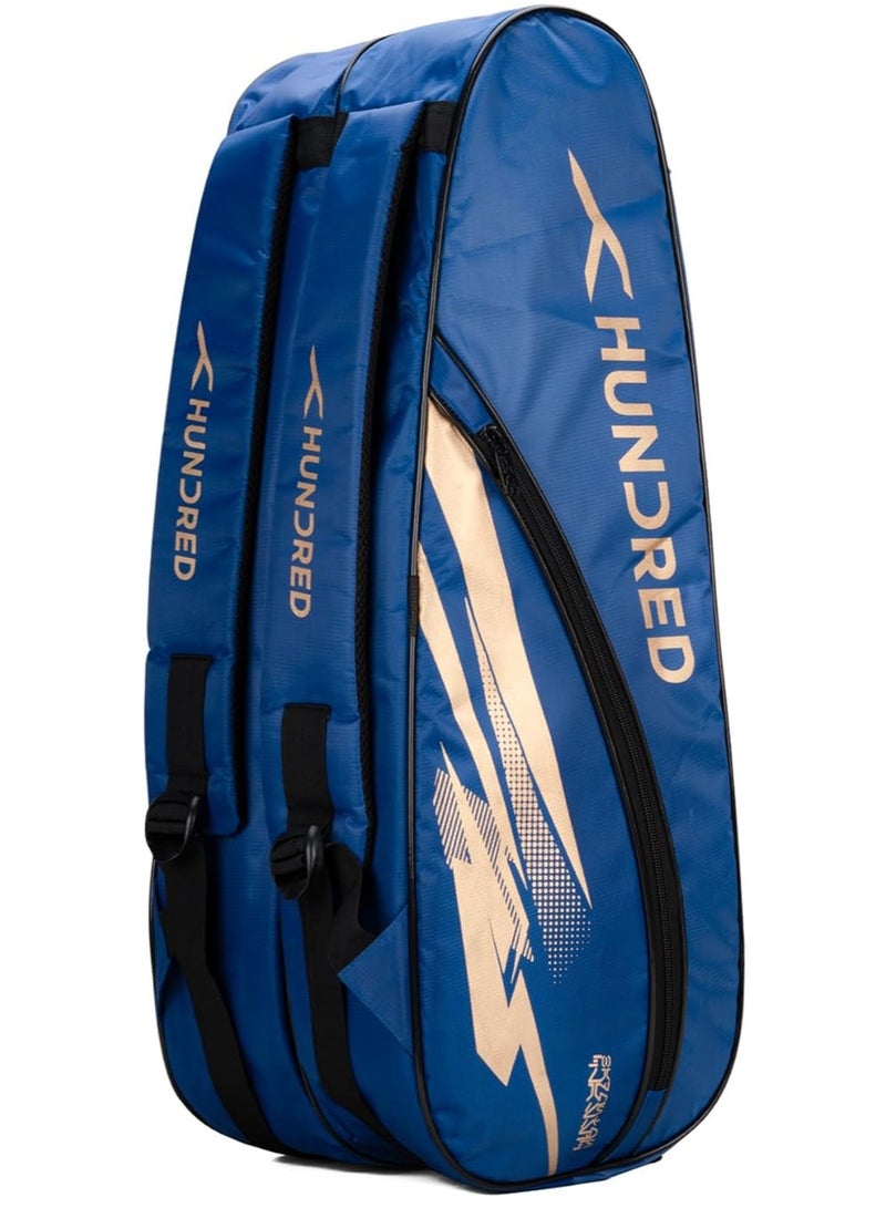 هندرد حقيبة أدوات كرة الريشة من كوزموجير | كبير | سحاب مزدوج | حقيبة بجيب أمامي بسحاب | بوليستر | أشرطة خلفية مبطنة | مقبض سهل الحمل | رياضة المضرب - Image 1