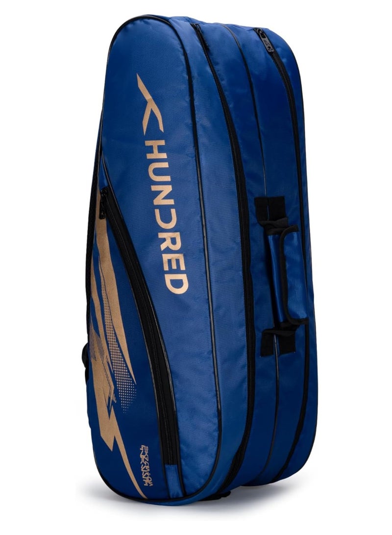 هندرد حقيبة أدوات كرة الريشة من كوزموجير | كبير | سحاب مزدوج | حقيبة بجيب أمامي بسحاب | بوليستر | أشرطة خلفية مبطنة | مقبض سهل الحمل | رياضة المضرب - Image 2