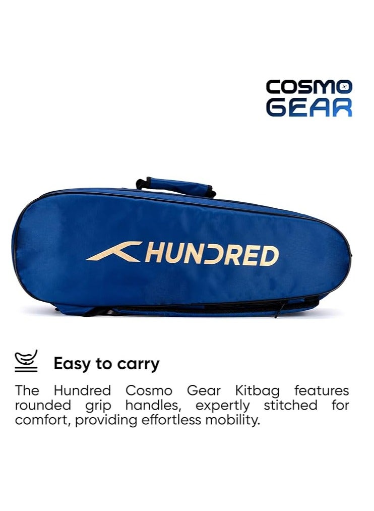 هندرد حقيبة أدوات كرة الريشة من كوزموجير | كبير | سحاب مزدوج | حقيبة بجيب أمامي بسحاب | بوليستر | أشرطة خلفية مبطنة | مقبض سهل الحمل | رياضة المضرب - Image 3