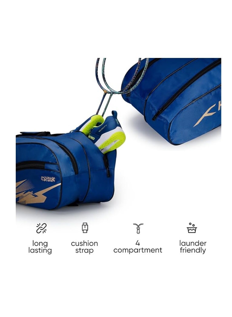 هندرد حقيبة أدوات كرة الريشة من كوزموجير | كبير | سحاب مزدوج | حقيبة بجيب أمامي بسحاب | بوليستر | أشرطة خلفية مبطنة | مقبض سهل الحمل | رياضة المضرب - Image 4