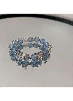 نيبمينينت New Chinese Antique Beaded Elastic Rope Bracelet Sweet Girl Colored Glaze Beads Night Market Stall Hand Ornaments 