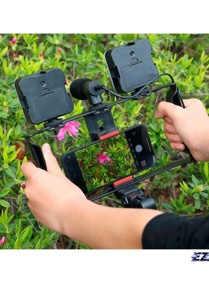 ELTRAZONE Multi-Purpose Adjustable All-in-One Video Making Kit with 2 LED Lights, Grips, and Microphone – Perfect for Vlogging, Live Streaming, and Content Creation – Versatile, Professional-Grade Setup  - Image 2