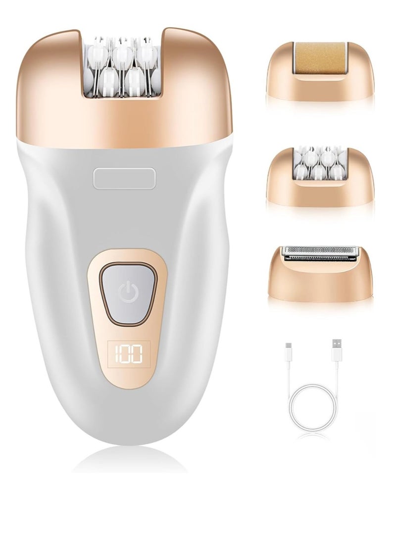 Epilator, Smooth Glide Epilator for Women Facial Hair, 3-in-1 Hair Removal for Leg/Arm/Face, 2-Speed Adjustable USB Rechargeable Cordless Epilator, Painless Epilator for Smooth Skin, Facial Hair Remover, Portable Hair Removal Device for Women - Image 1