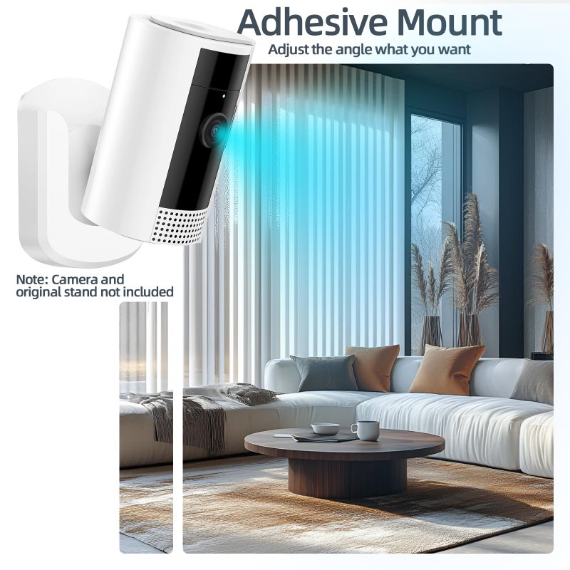 KTCEFE No Drill Ring Indoor Cam Adhesive Wall Mount Bracket - No Screws Needed, Easy Install - Compatible with Ring Cameras(1st Gen and 2nd Gen) for Home Surveillance (3 Pack) - Image 3