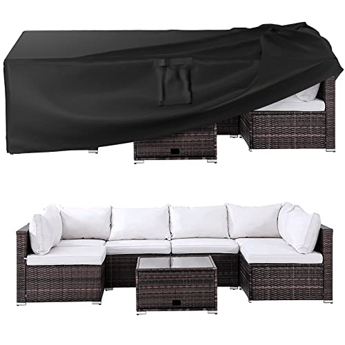 Ruimoy Patio Furniture Covers Outdoor Furniture Cover Waterproof General Purpose Outside Table and Chair Covers Heavy Duty 600D 108 Inch L x 82 Inch W x 279 Inch H