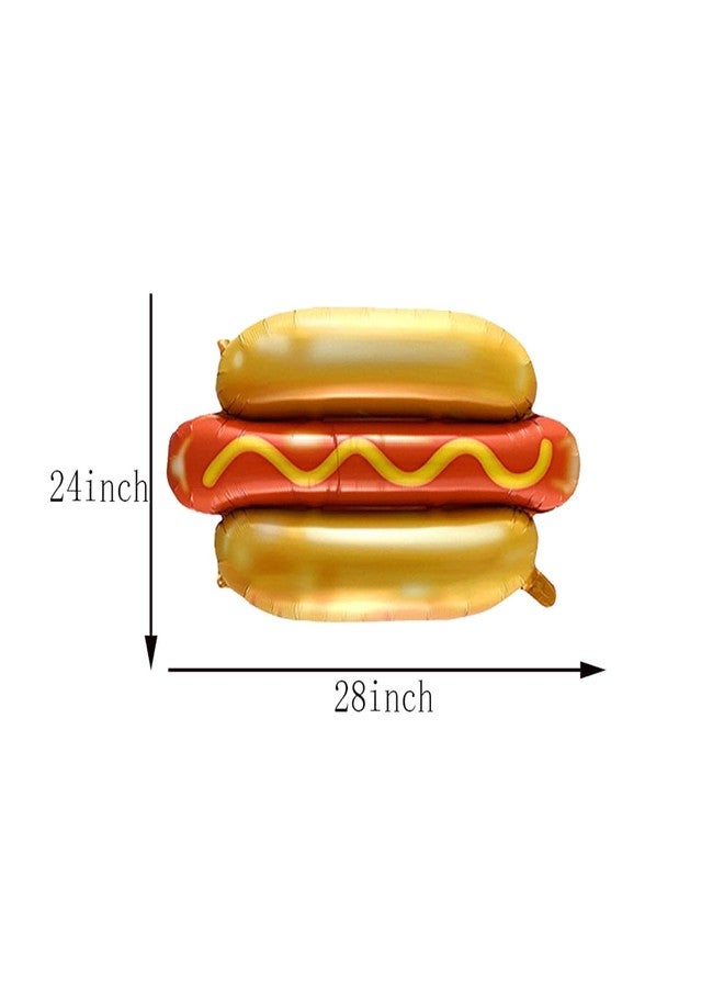 CSTYWC 6PCS Hamburger Hot Dog Ketchup Bottles Mustard Bottles French Fries Pizza Slice Shaped Foil Balloons Food Balloons for Birthday Baby Shower BBQ Picnic Cookout Fast Food Snacks Party Decorations - Image 5
