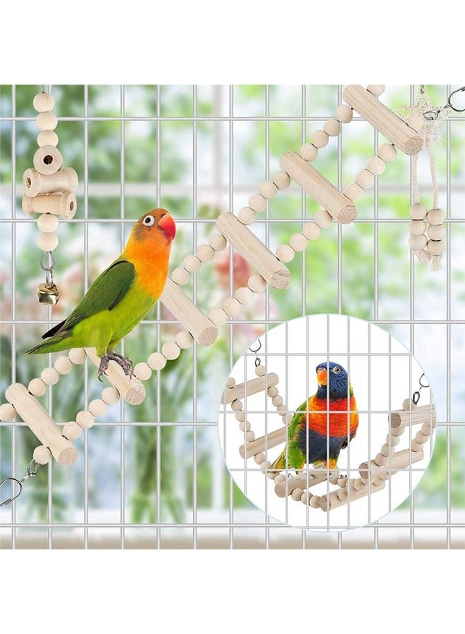 9 Pieces Bird Parrot Swing Toys, chewingStanding Hanging Perch HammockClimbing Ladder Bird Cage Toys forBudgerigar, Parakeet, Conure, Cockatiel,Mynah, Love Birds, Finches and OtherSmall to Medium Birds - Image 5