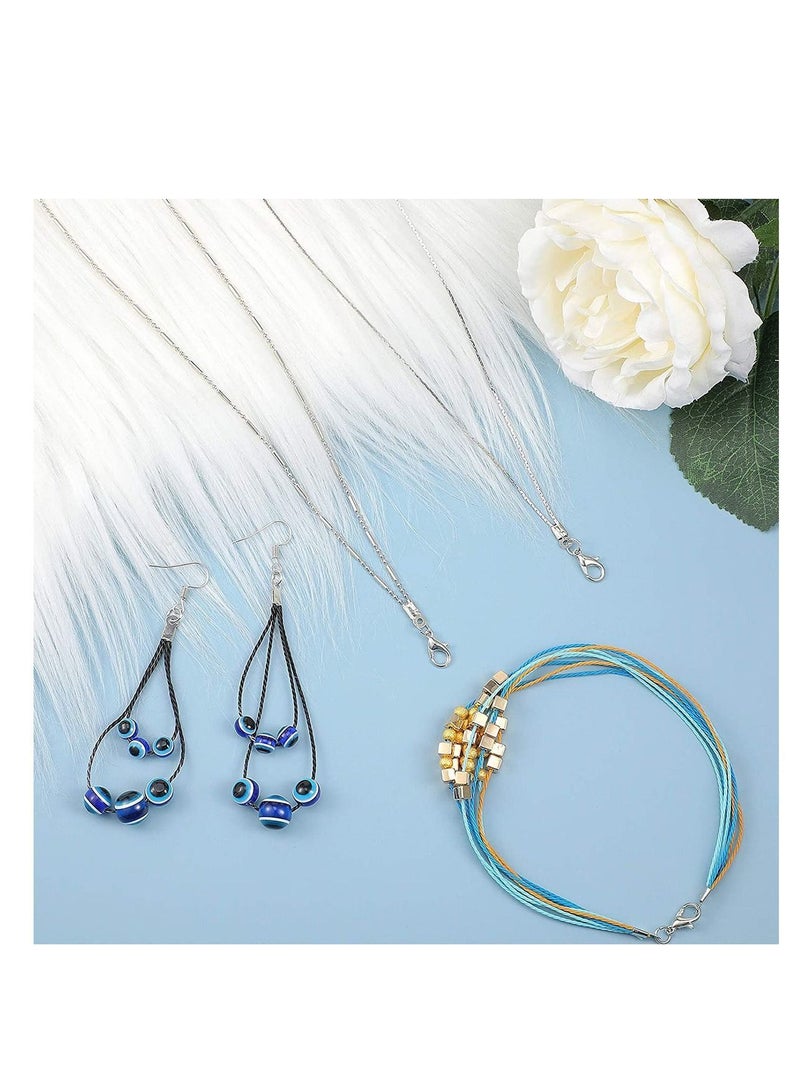 Y&D DIY Jewelry Leather Cord Clip Buckle Wire Tongue Bag Bracelet Material, Fold Over Ends Crimp End Tips Fold-Over Caps Ribbon Ending Clasp - Image 5