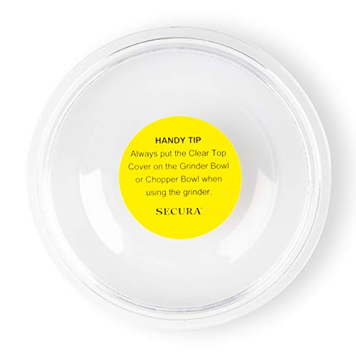 Secura Replacement Clear Top Cover for Secura Coffee & Spice Grinder SP-7412 and SP-7446, Only fit for Stainless Bowls - Image 1
