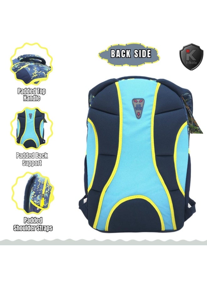 i-kola Green 18" School Bag | School Backpack For Teenagers | 3 Compartments | PVC Material | School Bags | Backpack For School | School Bag For Boys  | School Bag For Girls (I-70022 18BP) - Image 3