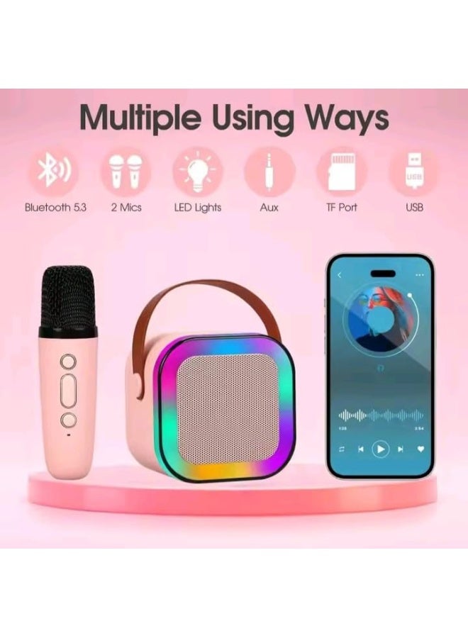 Mini Karaoke Machine for Kids & Adults, Portable Mini Bluetooth Speaker with Wireless Microphone, Most Popular Birthday Gifts Toys for Girls 3, 4, 5, 6, 7, 8, 9, 10, 11, 12+Year Old (lightpink) - Image 5