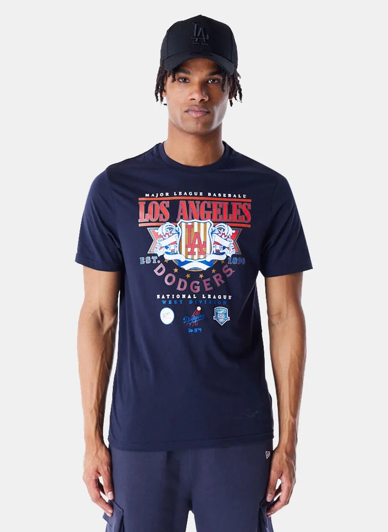 نيو ايرا Men's MLB Los Angeles Dodgers Badge Graphic T-Shirt