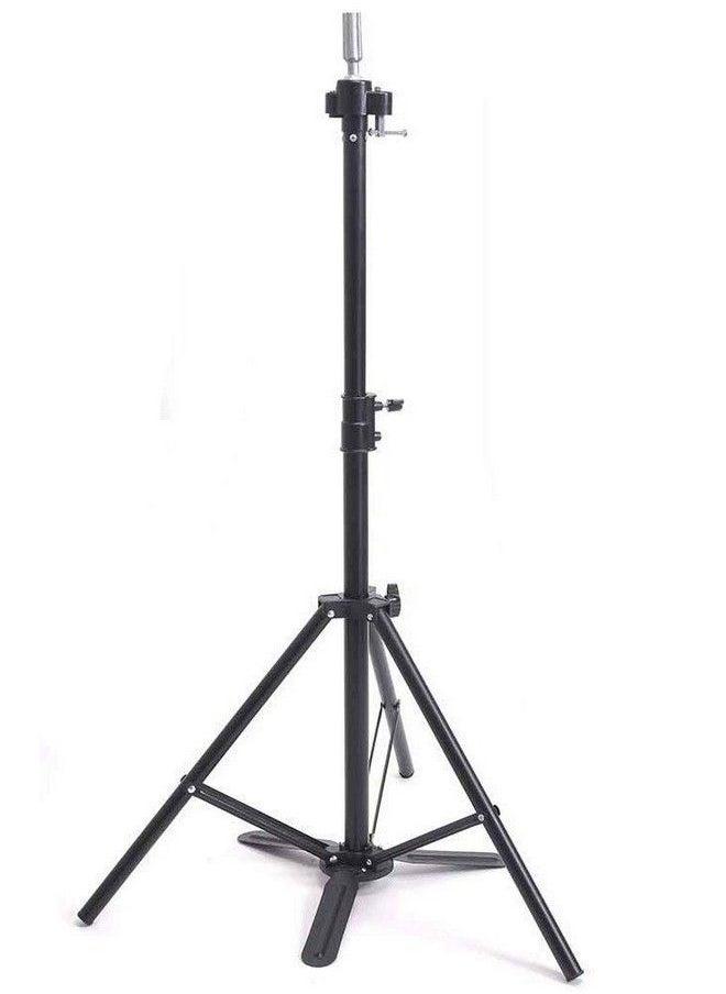 Foreign Holics - Wig Stand Tripod With Foot Pedal Adjustable Hair Mannequin Head Stand With Metal Fixing Base For Wig Making Hair Styling 1 Pcs - Image 1