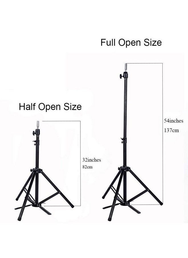 Foreign Holics - Wig Stand Tripod With Foot Pedal Adjustable Hair Mannequin Head Stand With Metal Fixing Base For Wig Making Hair Styling 1 Pcs - Image 1
