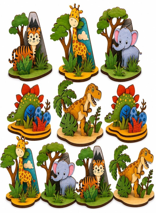 Vedroci The Arty Jungle Kit | DIY Wooden Painting & Assembly Toy for Kids Age 3+ | Educational Craft Activity Set with Paints | Jungle Animals Art & Craft Toy for Boys & Girls (Pack of 10) - Image 1