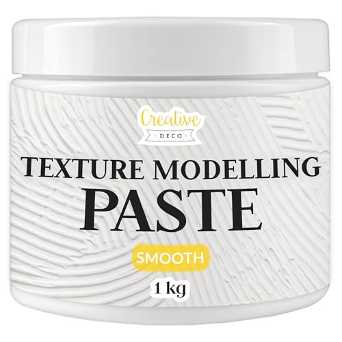 Creative Deco Modelling Paste  1 kg  White Fine Texture Paste  Acrylic Paint Structural Medium for Art Project DIY 3D Effect Structure Texture