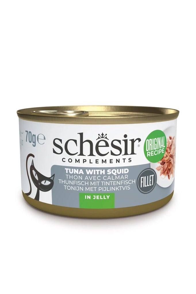شيسر طعام القطط الرطب من شيسير كومبليمينتس في علبة جيلي - تونة مع حبار 70 جم × 24 قطعة - Image 2