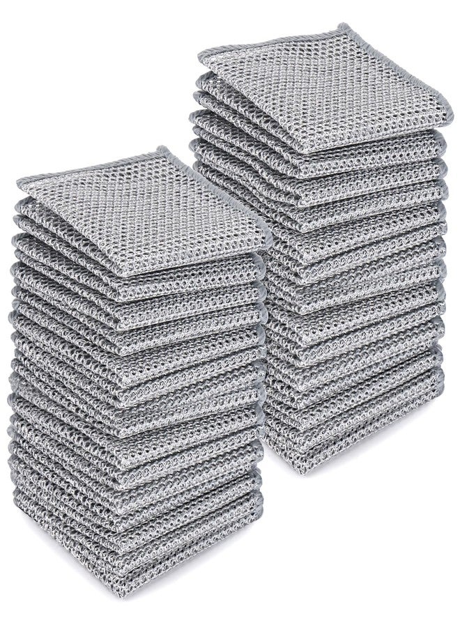 Tecbeauty 30Pcs Multipurpose Wire Dishwashing Rags for Wet and Dry, 7.87" x 7.87" Non Scratch Steel Wire Dishcloth, Double Layer Reusable Metal Cleaning Cloth for Cookware, Sinks, Dishes, Stove Tops - Image 1