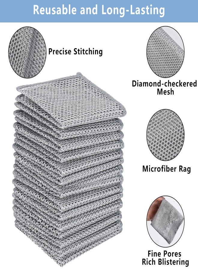 Tecbeauty 30Pcs Multipurpose Wire Dishwashing Rags for Wet and Dry, 7.87" x 7.87" Non Scratch Steel Wire Dishcloth, Double Layer Reusable Metal Cleaning Cloth for Cookware, Sinks, Dishes, Stove Tops - Image 3