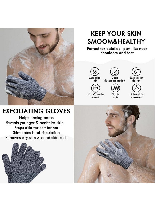 Yiclick 2 Pairs Exfoliating Gloves,Shower Gloves For Women Men,Wash Gloves For Shower,Deep Cleansing Exfoliating Mitt Bath Glove Wash Dead Skin Remover Exfoliating Body Scrubber(Multicolour) - Image 3