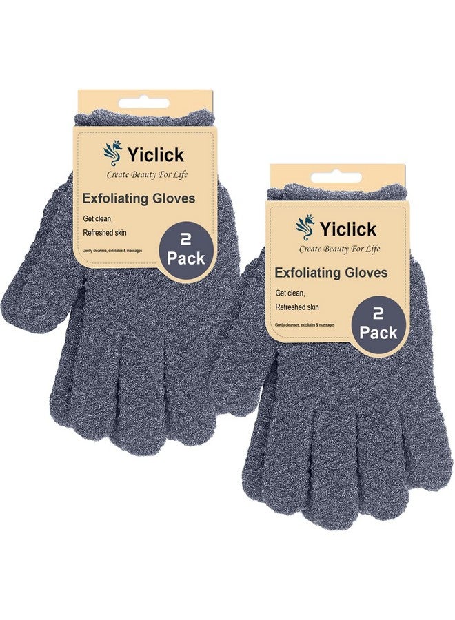 Yiclick 2 Pairs Exfoliating Gloves,Shower Gloves For Women Men,Wash Gloves For Shower,Deep Cleansing Exfoliating Mitt Bath Glove Wash Dead Skin Remover Exfoliating Body Scrubber(Multicolour) - Image 1