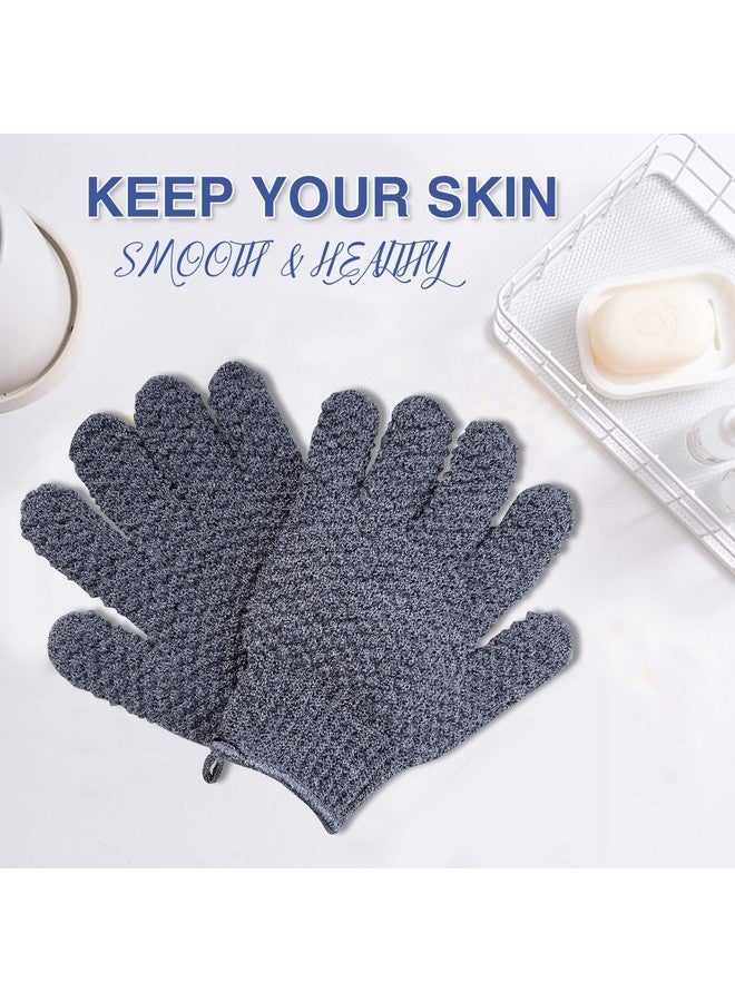 Yiclick 2 Pairs Exfoliating Gloves,Shower Gloves For Women Men,Wash Gloves For Shower,Deep Cleansing Exfoliating Mitt Bath Glove Wash Dead Skin Remover Exfoliating Body Scrubber(Multicolour) - Image 2
