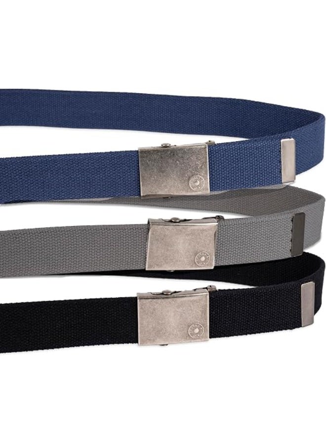 Levi's Men's Cut To Fit 3 Pack Web Belt With One Buckle, black/blue/grey, One Size - Image 4
