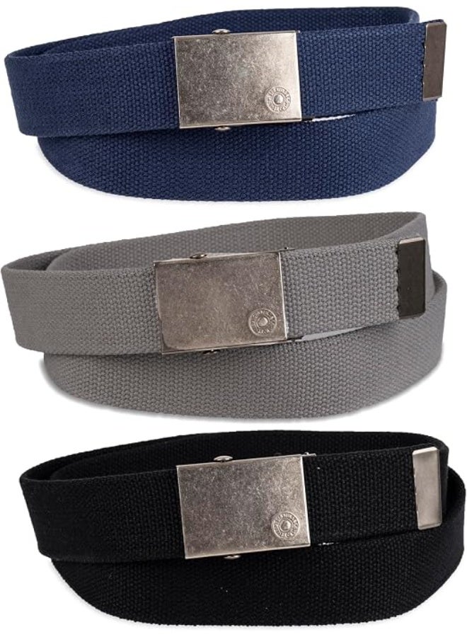 Levi's Men's Cut To Fit 3 Pack Web Belt With One Buckle, black/blue/grey, One Size - Image 2
