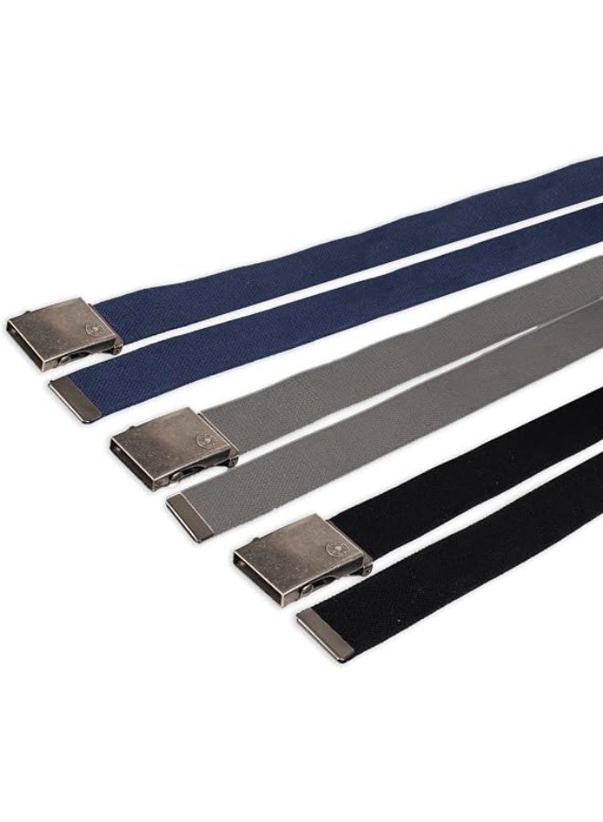 Levi's Men's Cut To Fit 3 Pack Web Belt With One Buckle, black/blue/grey, One Size - Image 3