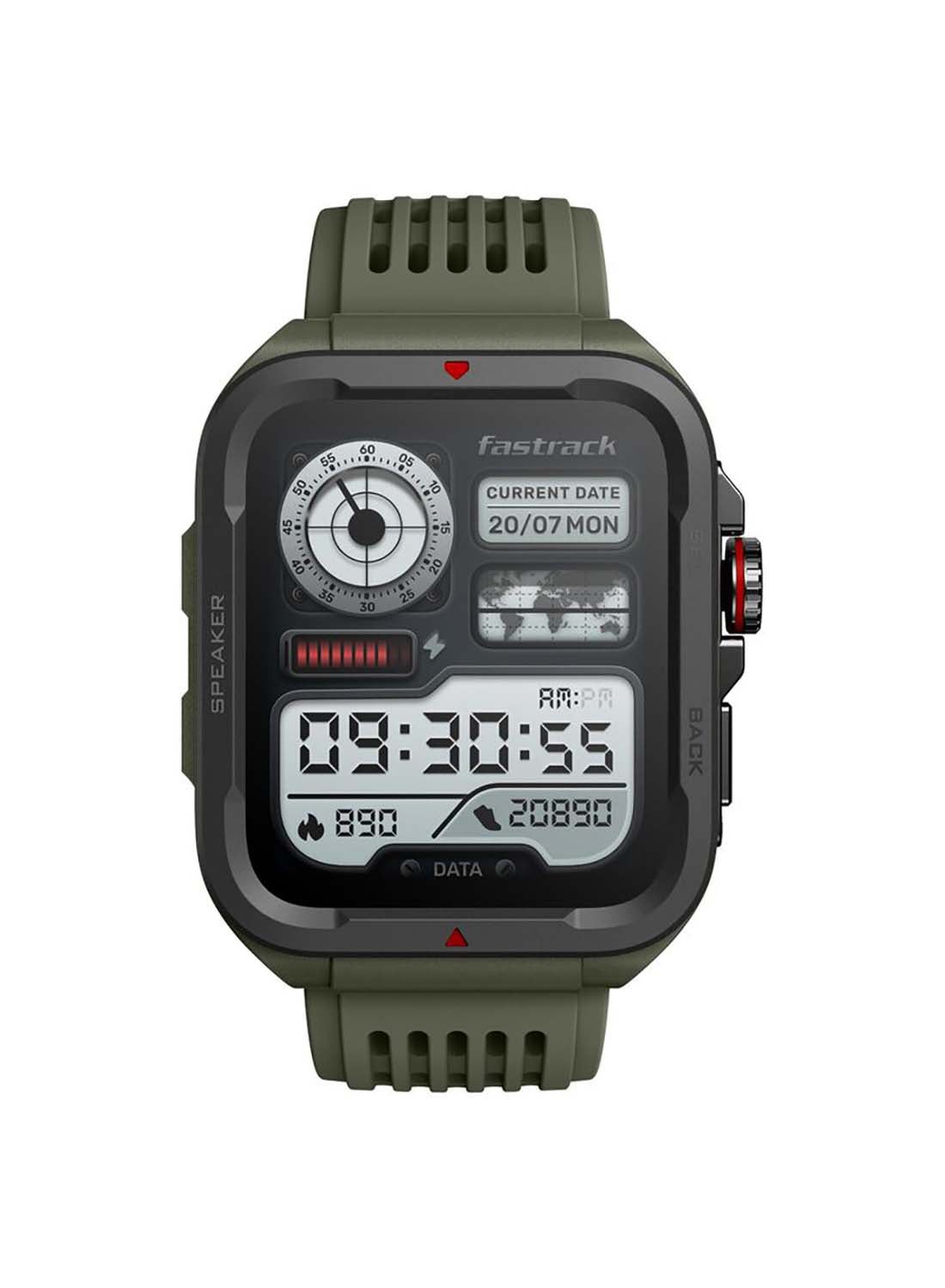 fastrack Active With 4.64 cm UltraVU HD Display And Functional Crown Rugged Smartwatch With Auto Multisport Recognition Green
