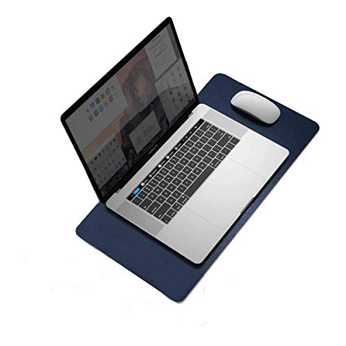 SHIDHMI Extended Mouse Pad/ Desk Mat Blotter for Work from Home/Office/Gaming/College/School/Writing Mat/Vegan PU Leather/Anti-Skid Slip,Reversible Splash-Proof (Dark Blue, 60 X 30) - Image 1