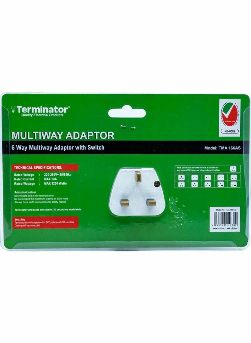 Terminator 6 Way Multiway Adaptor with Switch - Image 2