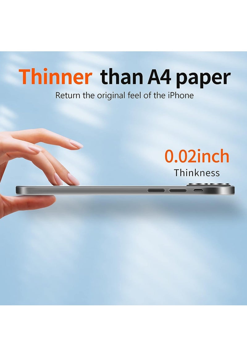 إلترازون Compatible with iPhone 14 Pro Max Slim Case,Paper-Thin Transparent Finish Skin Back Case [Non Yellowing] Ultra Protective Cover with Camera Protection 6.7 Inch (Clear) - Image 2