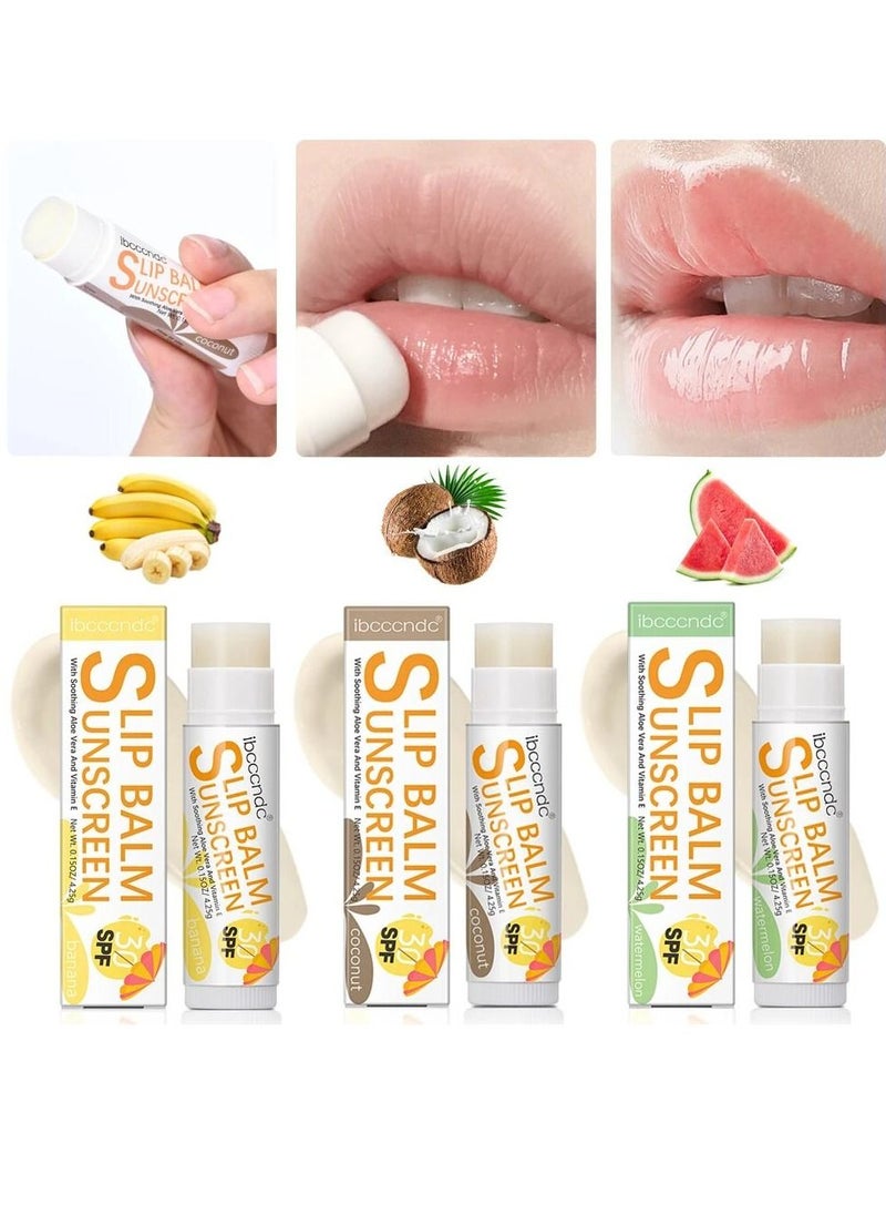 ibcccndc - SPF 30 Banana Sunscreen Lip Balm Vegan and Cruelty Free Broad Spectrum UVA/UVB Lip Care with Aloe and Vitamin E for Moisturized Lips - Image 1