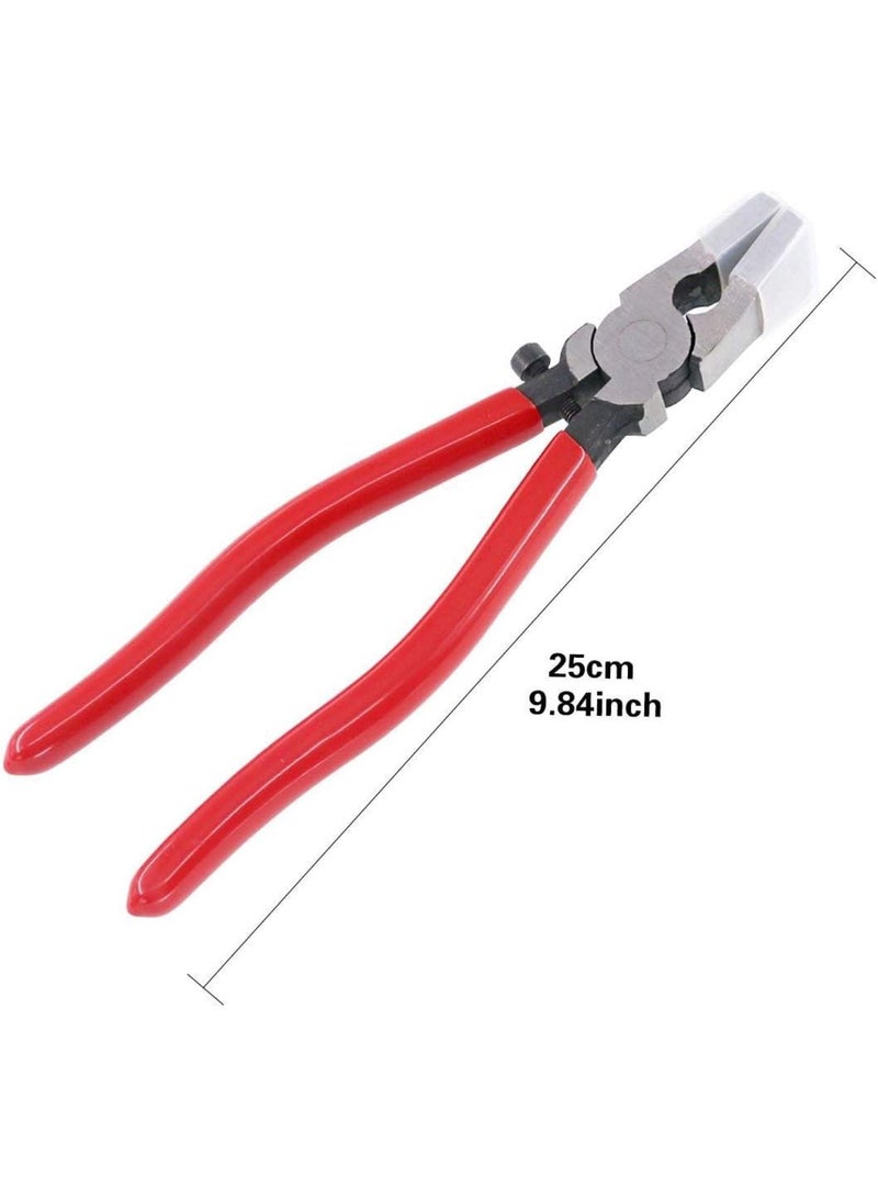 GGOOT Heavy Duty Key Fob Pliers Tool, Metal Glass Running Pliers with Flat Jaws, Studio Running Pliers Attach Rubber Tips Perfect for Key Fob Hardware Install and Stained Glass Work  - Image 3