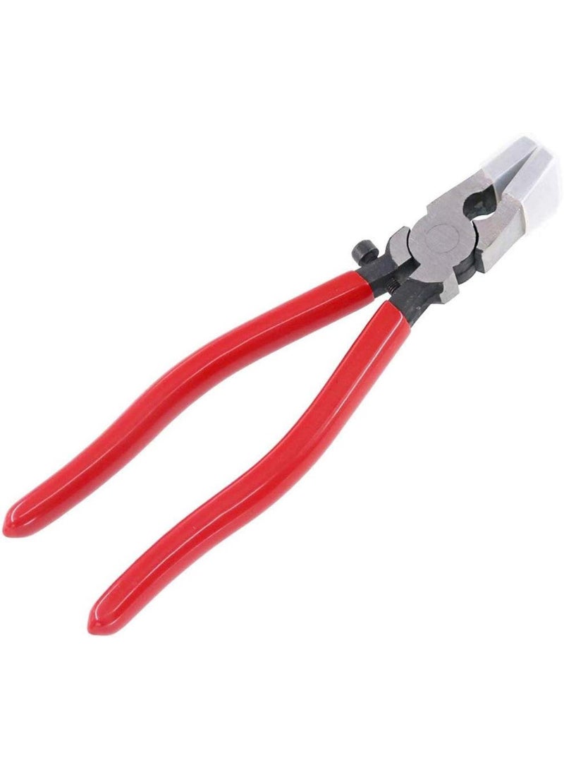 GGOOT Heavy Duty Key Fob Pliers Tool, Metal Glass Running Pliers with Flat Jaws, Studio Running Pliers Attach Rubber Tips Perfect for Key Fob Hardware Install and Stained Glass Work  - Image 1