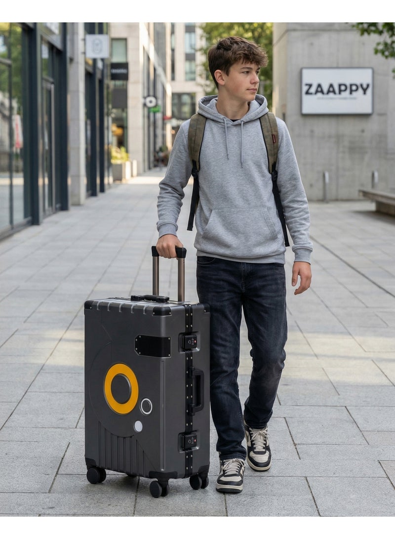 ZAAPPY Hard Shell Aluminum Frame 24 Inch (20-25kg) Luggage With TSA Lock, Travel Hook, Silent 360° Spinner Wheels, Water Resistant Suitcase - Image 2
