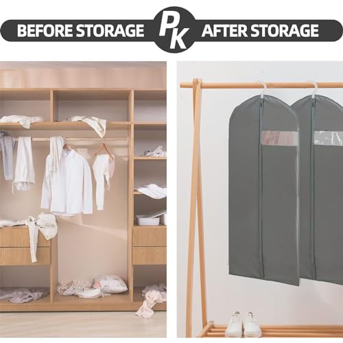 Kimmama Garment Bags for Hanging, Clothes Bag for Storage, Garment Protector Cover for Coat, Suit, Sweater, Dress, 23.6" x 43.3" - Image 5