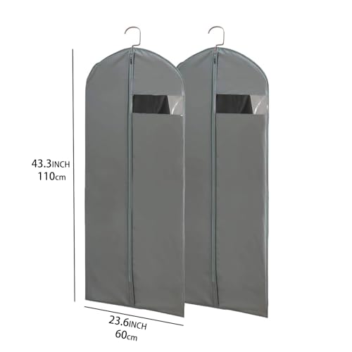 Kimmama Garment Bags for Hanging, Clothes Bag for Storage, Garment Protector Cover for Coat, Suit, Sweater, Dress, 23.6" x 43.3" - Image 2