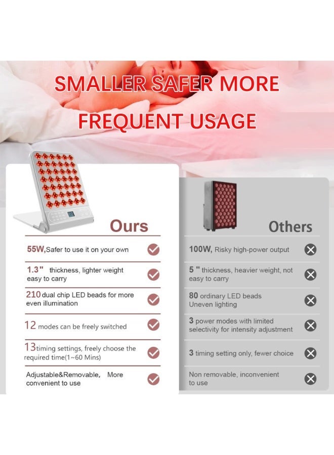 لوحة إضاءة LED احترافية متعددة الأطياف – جهاز تجميل يعمل بالأشعة تحت الحمراء القريبة والضوء الأزرق والأصفر والأحمر لمكافحة الشيخوخة وتهدئة البشرة – مؤقت ذكي – لون فضي - Image 4