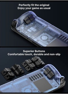 JSAUX Transparent Back Plate Compatible for Steam Deck, DIY Replacement Shell Case Set Compatible with Steam Deck, Buttons with Three Different Heights and Feel  - Image 3