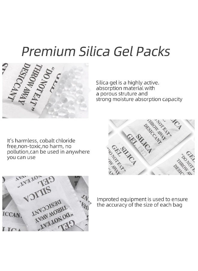 200 Packs 3 Gram Desiccant Packets, Food Safe Silica Gel Desiccant Packets, Premium Moisture Absorbers for Food Storage, Desiccant Beads Packet for Moisture Storage Control - Image 1