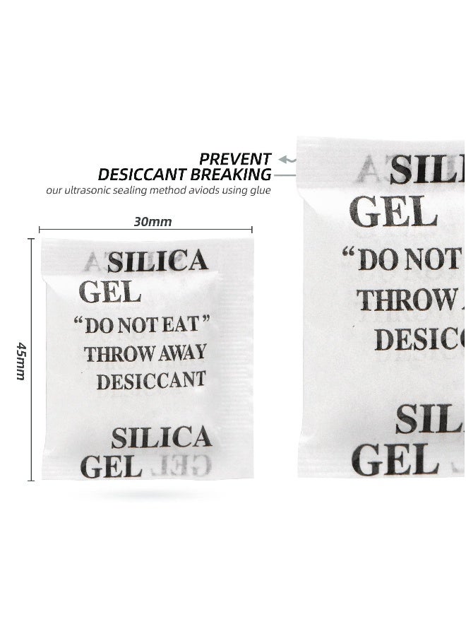 200 Packs 3 Gram Desiccant Packets, Food Safe Silica Gel Desiccant Packets, Premium Moisture Absorbers for Food Storage, Desiccant Beads Packet for Moisture Storage Control - Image 2