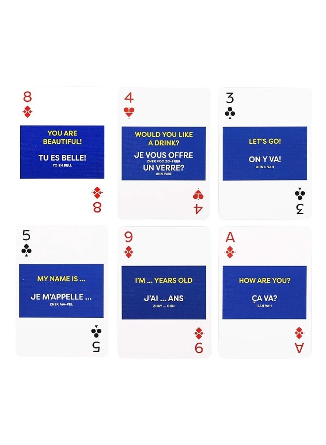 LINGO French Lingo Playing Cards | Travel Flashcards | Learn French Vocabulary in A Fun & Easy Way | 52 Essential Translations - Image 2